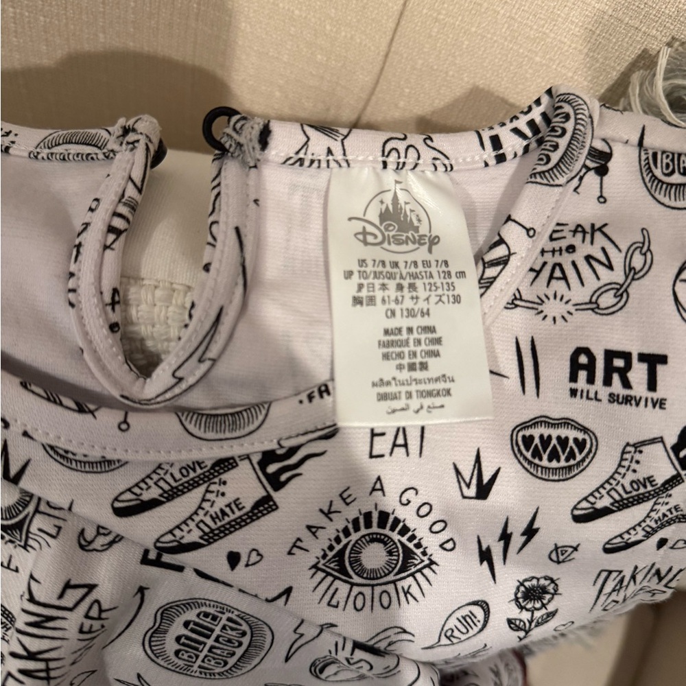 Disney White Graphic Cruella dress
